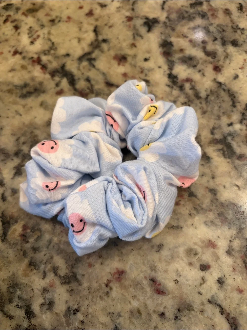 Hand Crafted Scrunchie Set - White, Red, Light Blue, Orange, Teal